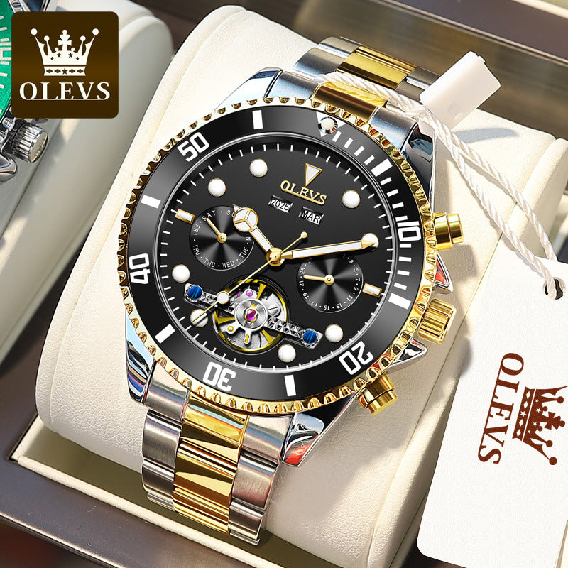 Oris Brand Watch Multifunctional Mechanical Watch Green Waterproof Ghost Hollowed Out Men&amp;amp;amp;amp;#039;s Watch Men&amp;amp;amp;amp;#039;s Watch