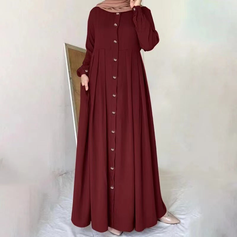Long Dress Large Size Women&#039;s Clothing Loose Elegant Commuter Long Robe Dress