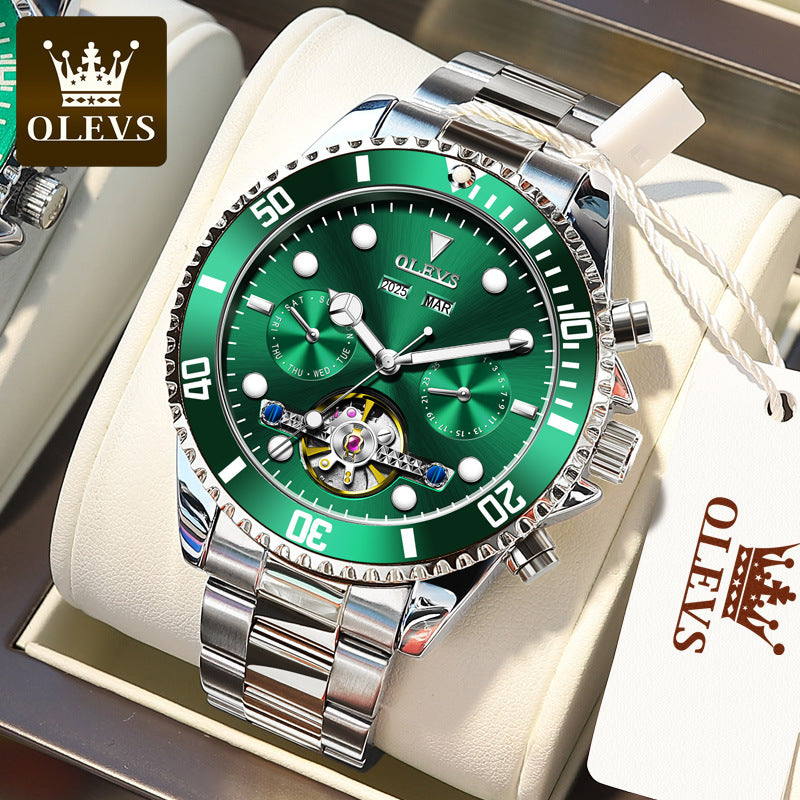 Oris Brand Watch Multifunctional Mechanical Watch Green Waterproof Ghost Hollowed Out Men&amp;amp;amp;amp;#039;s Watch Men&amp;amp;amp;amp;#039;s Watch