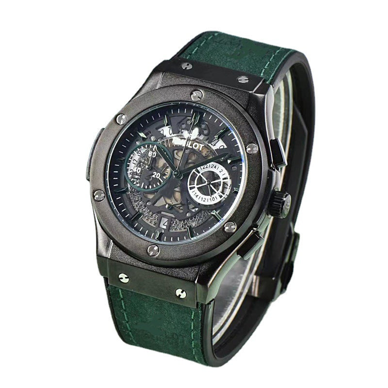 European Men&amp;#039;s Quartz Multi-functional Six-pin Sweep Second Calendar Watch