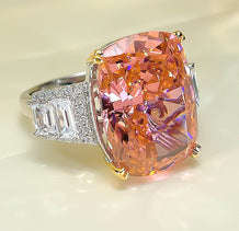 Silver High Carbon Diamond Ice Crushing Cut Fat Ring