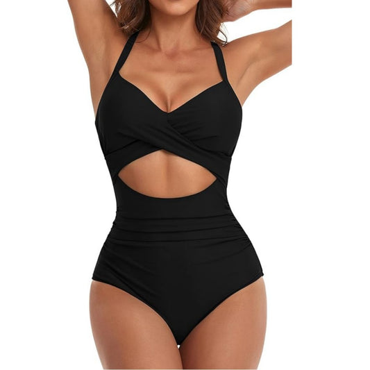 Europe And The United States Cross-border Foreign Trade Amazon One-piece Swimsuit Women Sexy Hollow Bikini Backless Tight Strap Swimsuit