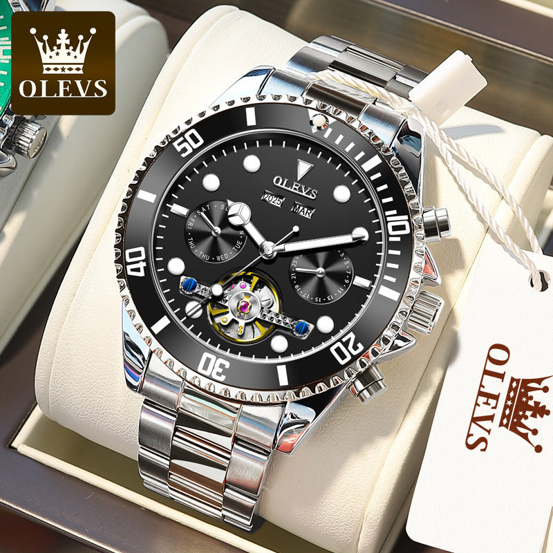 Oris Brand Watch Multifunctional Mechanical Watch Green Waterproof Ghost Hollowed Out Men&amp;amp;amp;amp;#039;s Watch Men&amp;amp;amp;amp;#039;s Watch