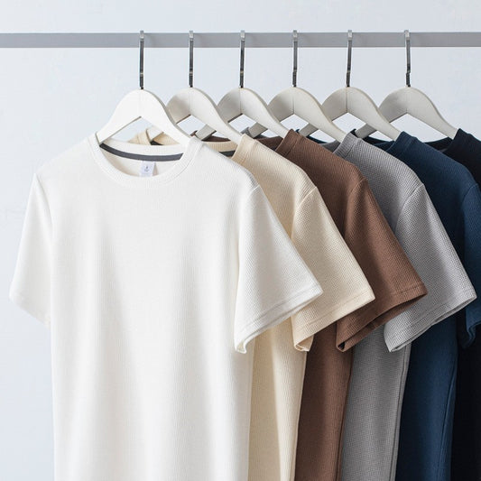 Summer Japanese Round Neck Half Sleeve Top Loose Casual Solid Color