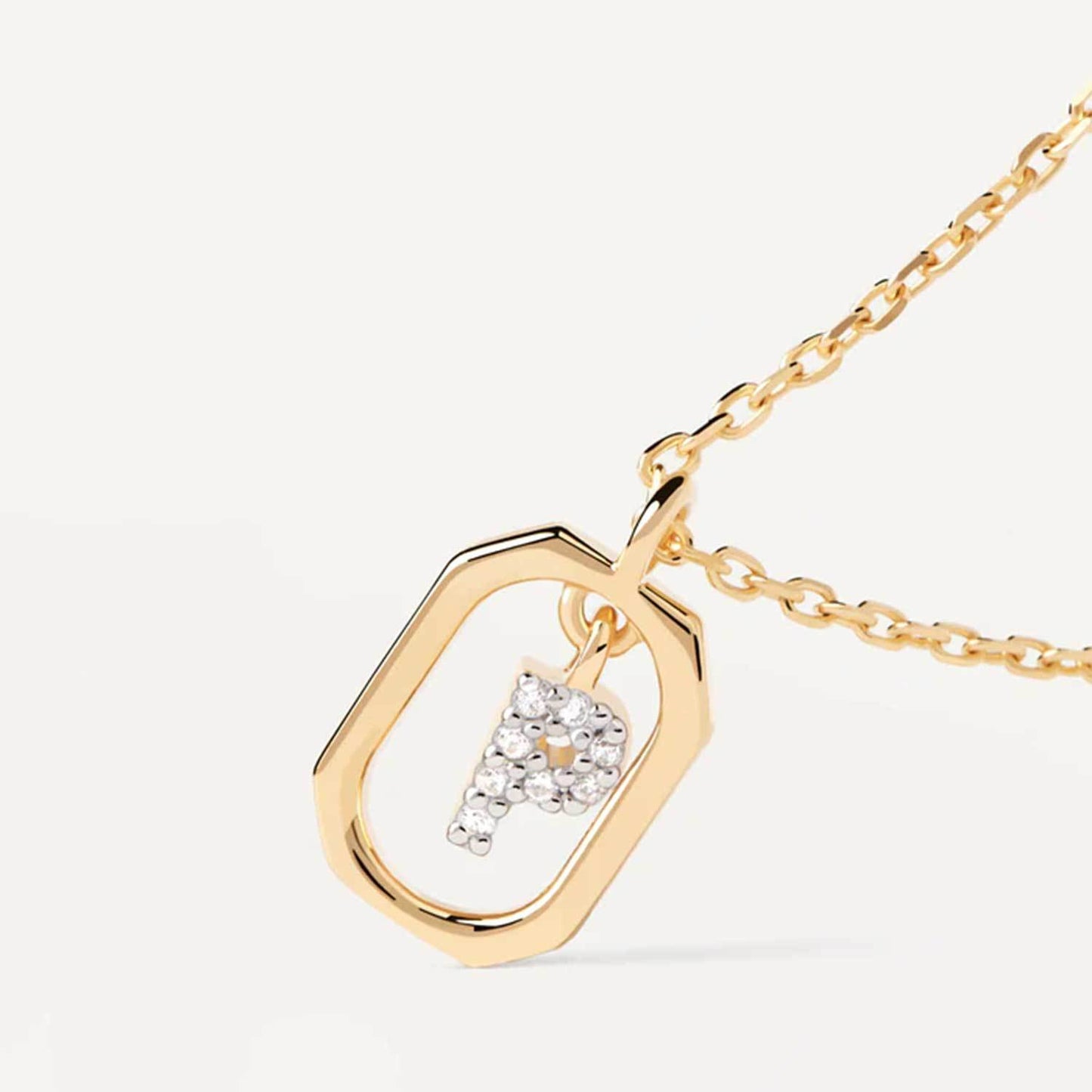 S925 Sterling Silver Split Electroplated Small Letter Hanging Necklace