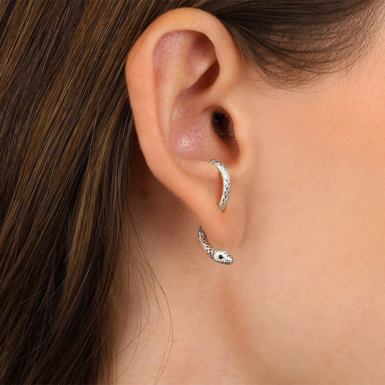 European And American Cross-border Snake-shaped Earrings Female Exaggerated Design Sense Niche Animal Fashion Multi-wear Earrings Personality Fashion Metal
