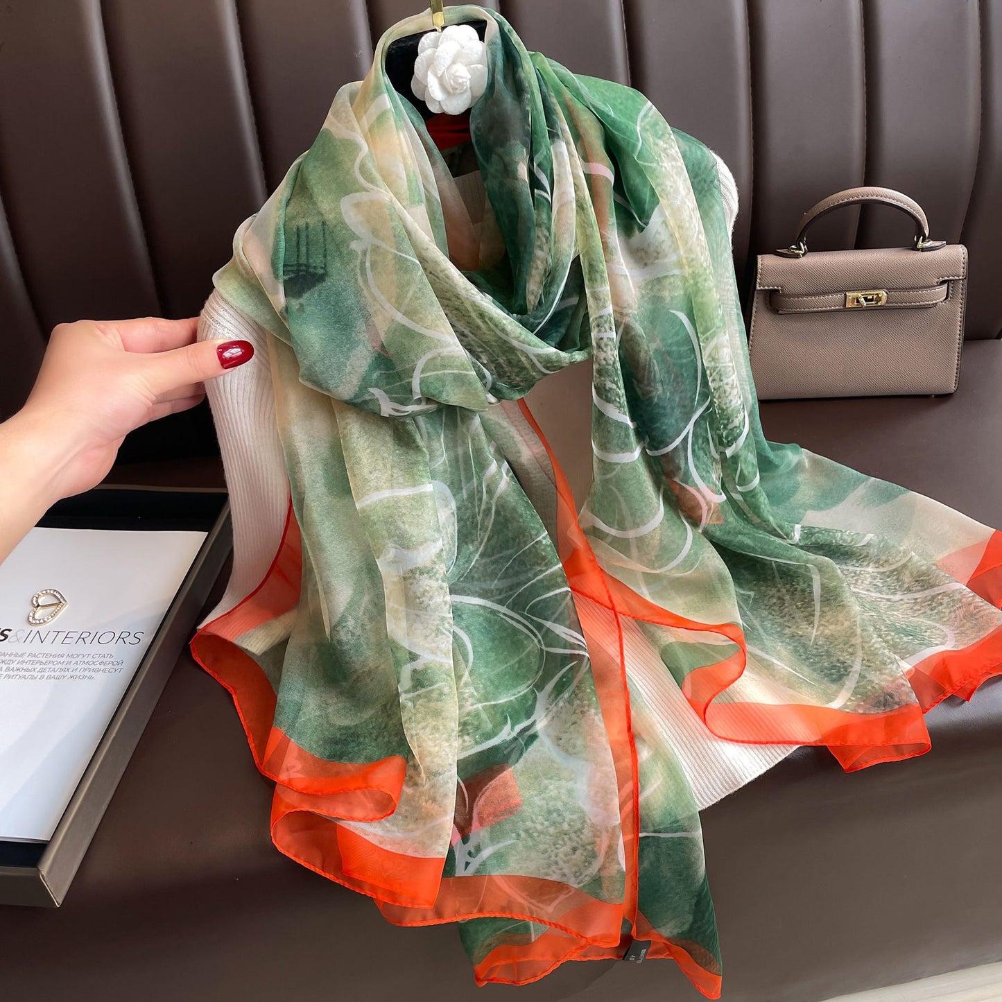 Thin Yourou Yarn Begonia Scarf Shawl