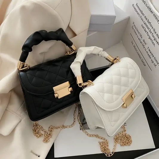Popular All-matching Ins Women's Bag 2024 Popular Korean Fashion Chain Crossbody Internet Celebrity Portable Small Square Bag