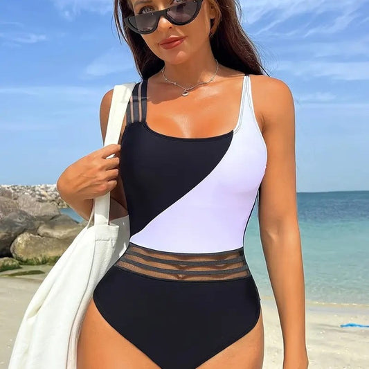 European And American Swimwear Women's Foreign Trade Cross-border Amazon AliExpress Bikini One-piece Swimsuit Stitching Bikini