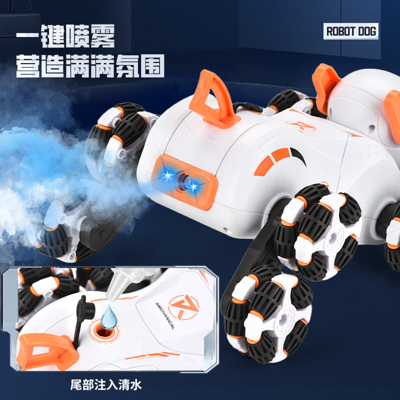 Intelligent Voice Control Robot Dog Remote Control Children's Toy Light Sound Effect Spray Programming Puppy Stunt Boy Mechanical Dog