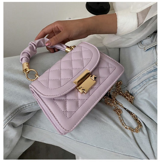 Popular All-matching Ins Women's Bag 2024 Popular Korean Fashion Chain Crossbody Internet Celebrity Portable Small Square Bag