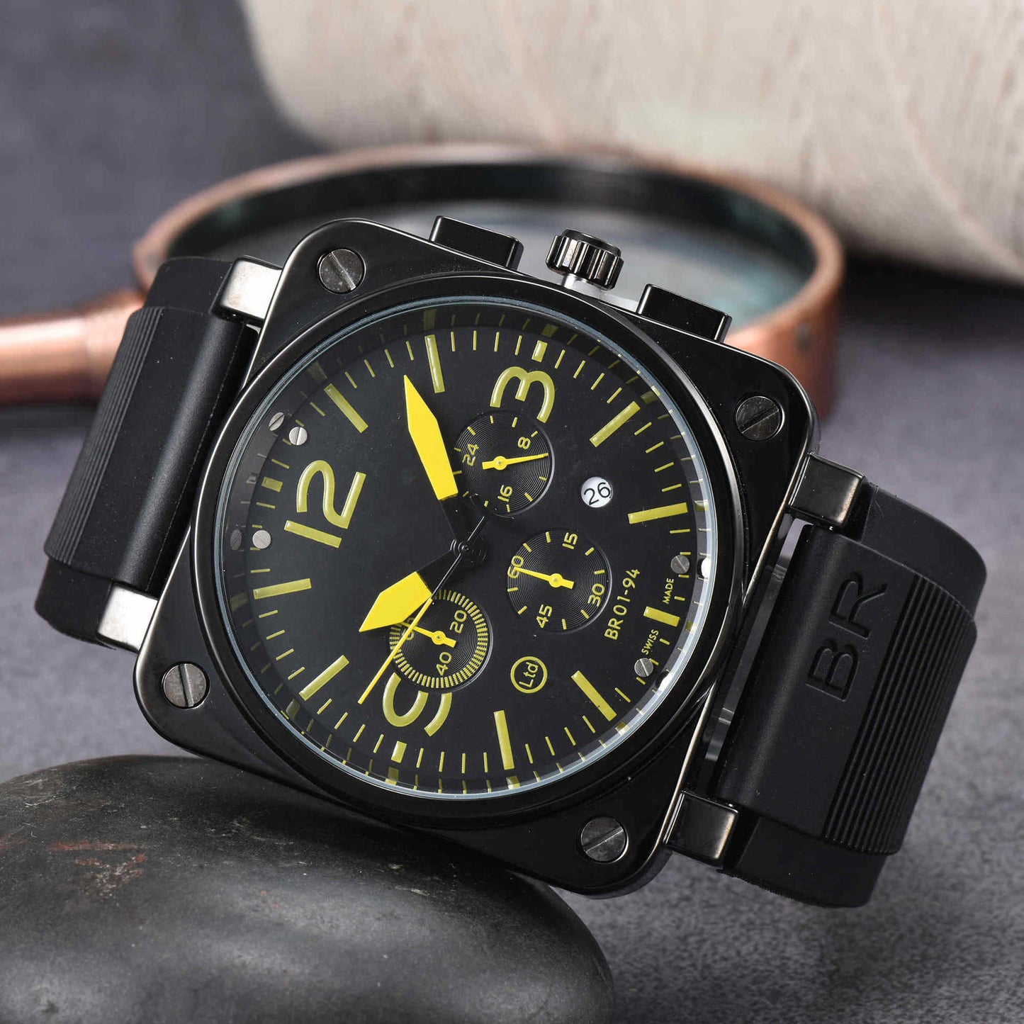 Men&amp;#039;s 6-pin Quartz High-quality Watch Full-function Chronograph Watch