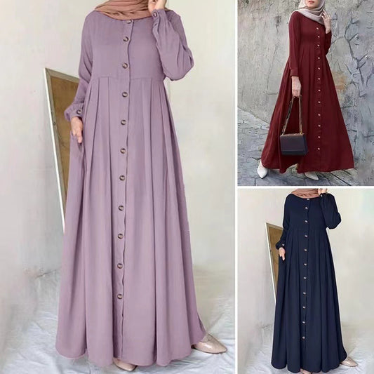 Long Dress Large Size Women&#039;s Clothing Loose Elegant Commuter Long Robe Dress