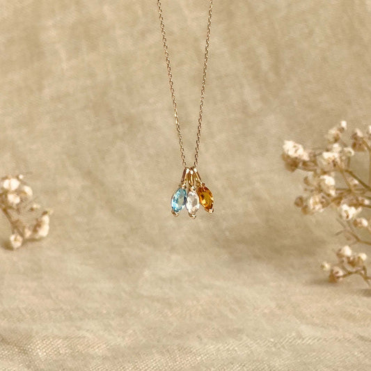 DIY Titanium Steel December Birthstone Pendant High-grade Drop-shaped Diamond Zircon Inlaid Pendant Electroplated Color Pendant