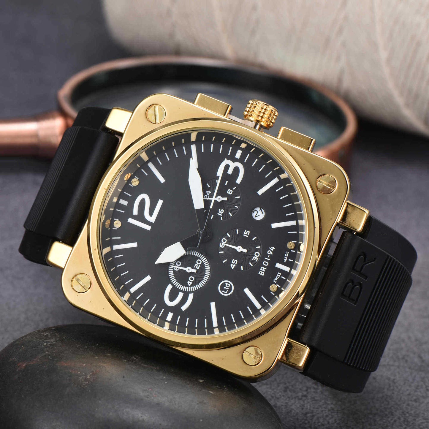 Men&amp;#039;s 6-pin Quartz High-quality Watch Full-function Chronograph Watch