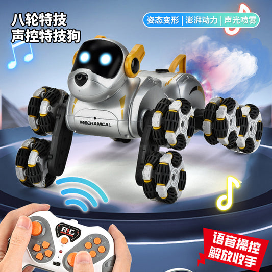 Intelligent Voice Control Robot Dog Remote Control Children's Toy Light Sound Effect Spray Programming Puppy Stunt Boy Mechanical Dog