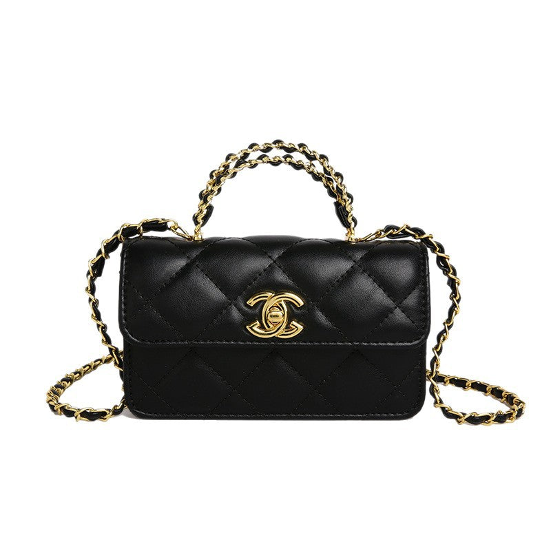 Light Luxury Rhombic Women's Bag 2025 New Style Chanel Style Bag Underarm Bag Fashionable All-match Chain Shoulder Small Square Bag