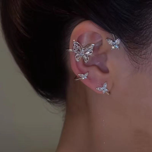 Internet Celebrity Same Style Smart Butterfly Ear Hanging Women&#039;s Super Immortal Elegant All-match Simple Sweet Earrings