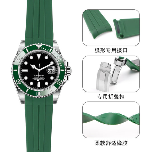 Suitable For Rolex  21mm Arc Mouth Rubber Strap