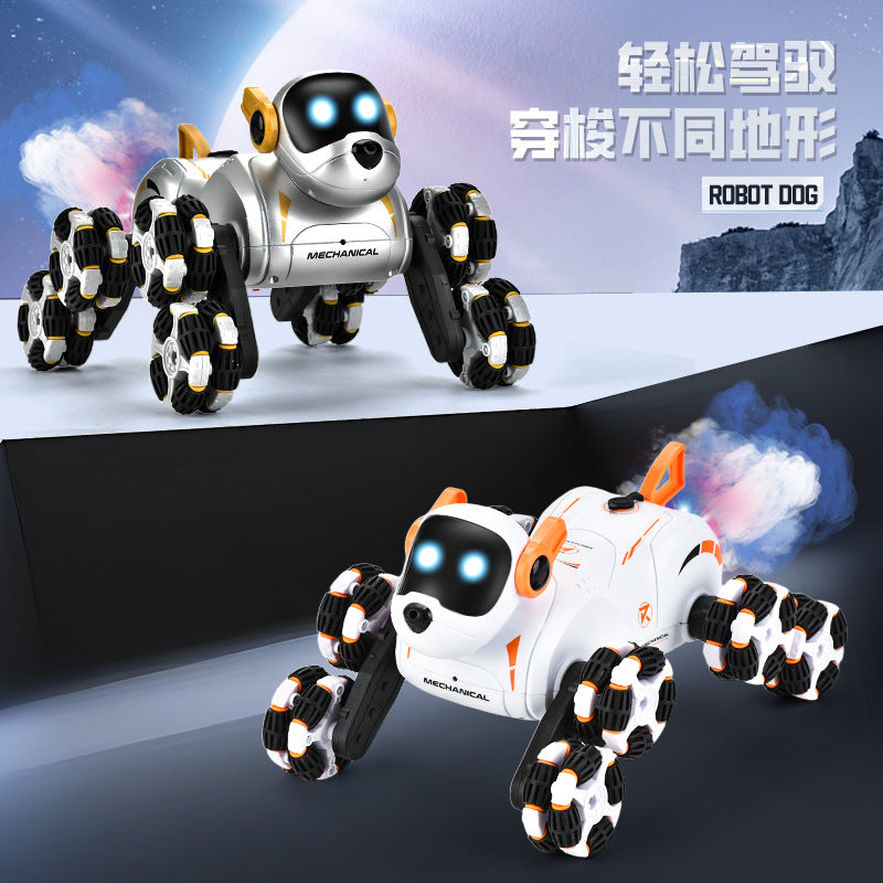 Intelligent Voice Control Robot Dog Remote Control Children's Toy Light Sound Effect Spray Programming Puppy Stunt Boy Mechanical Dog