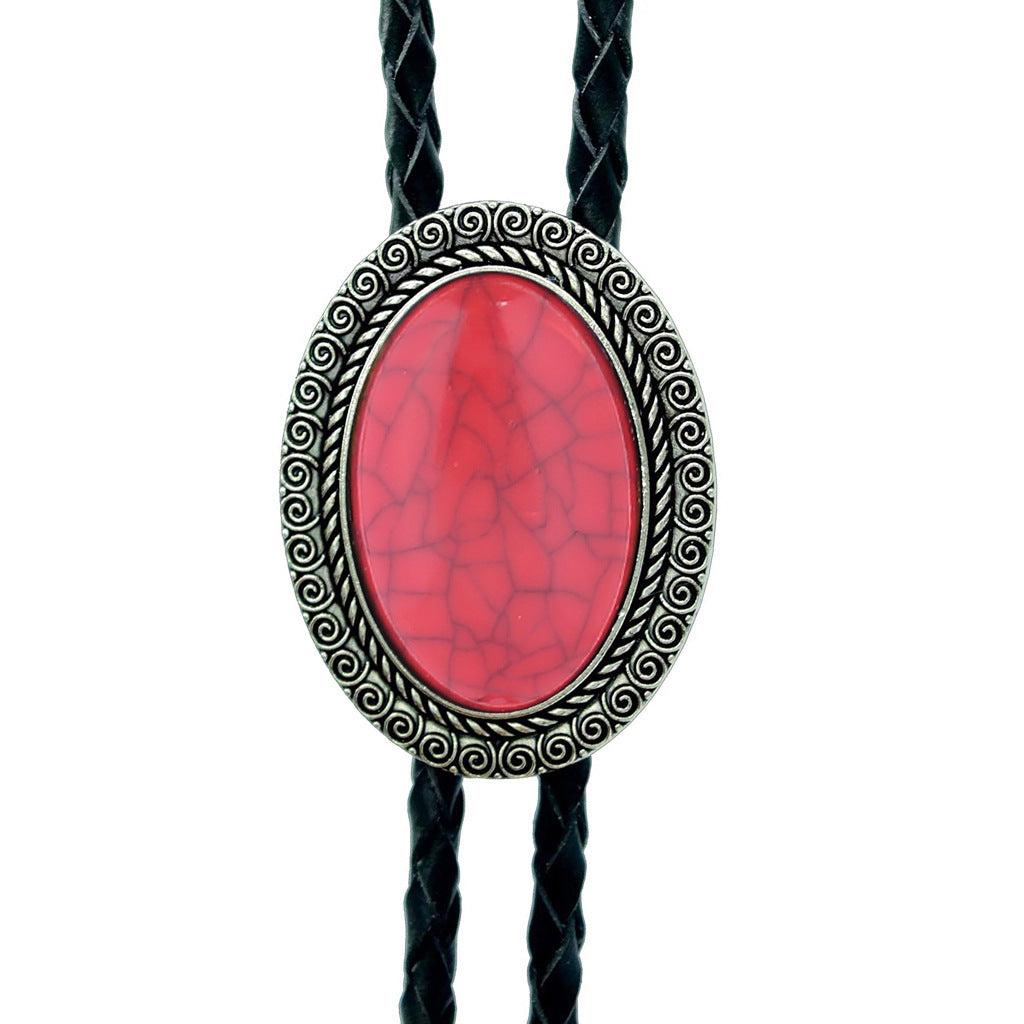 Jade Gem Bolo Tie Polo Neckline Rope Necklace