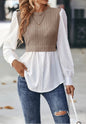 Wavy Stripes Stitching Fashion Temperament Blouse