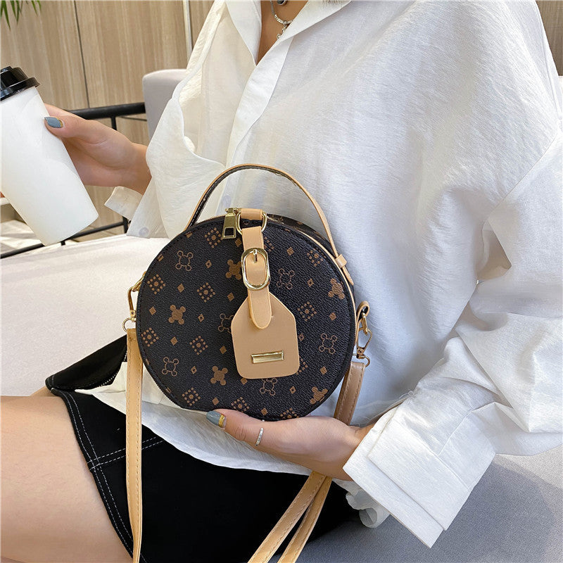 Crossbody Bag Retro Fashion Western Style Portable Round Cake Bag