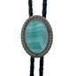 Jade Gem Bolo Tie Polo Neckline Rope Necklace