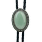 Jade Gem Bolo Tie Polo Neckline Rope Necklace