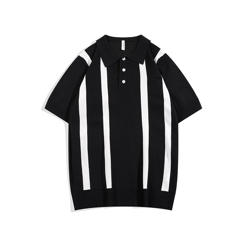 High Street Striped Half Sleeve Polo Shirt For Boys