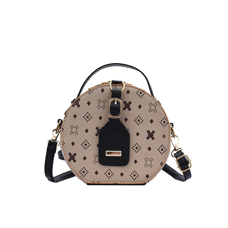Crossbody Bag Retro Fashion Western Style Portable Round Cake Bag