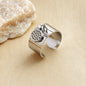 French Ins Style 18K Stainless Steel Round Pendant Ring