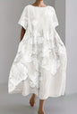 Round Neck Fashion Premium Short Sleeve Printed Dress