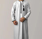 Solid Color Round Neck Embroidered Thick Tassel Oman Gowns Saudi Arabia Men