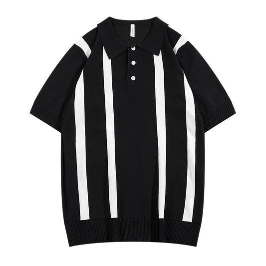 High Street Striped Half Sleeve Polo Shirt For Boys