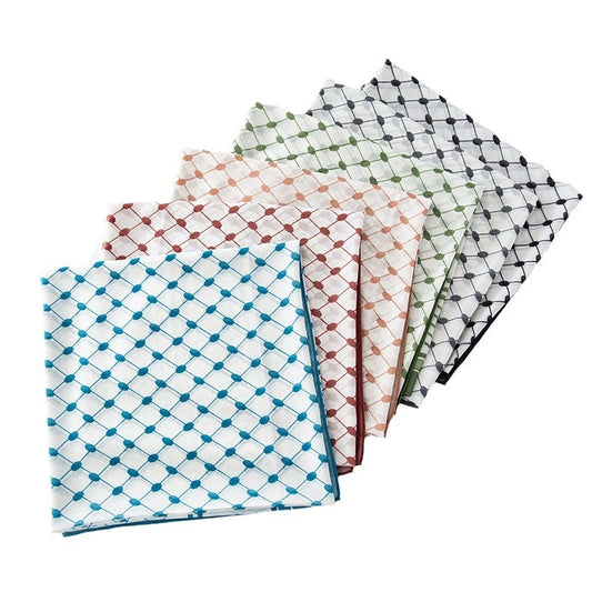 New Chiffon Printed Plaid Square Scarf
